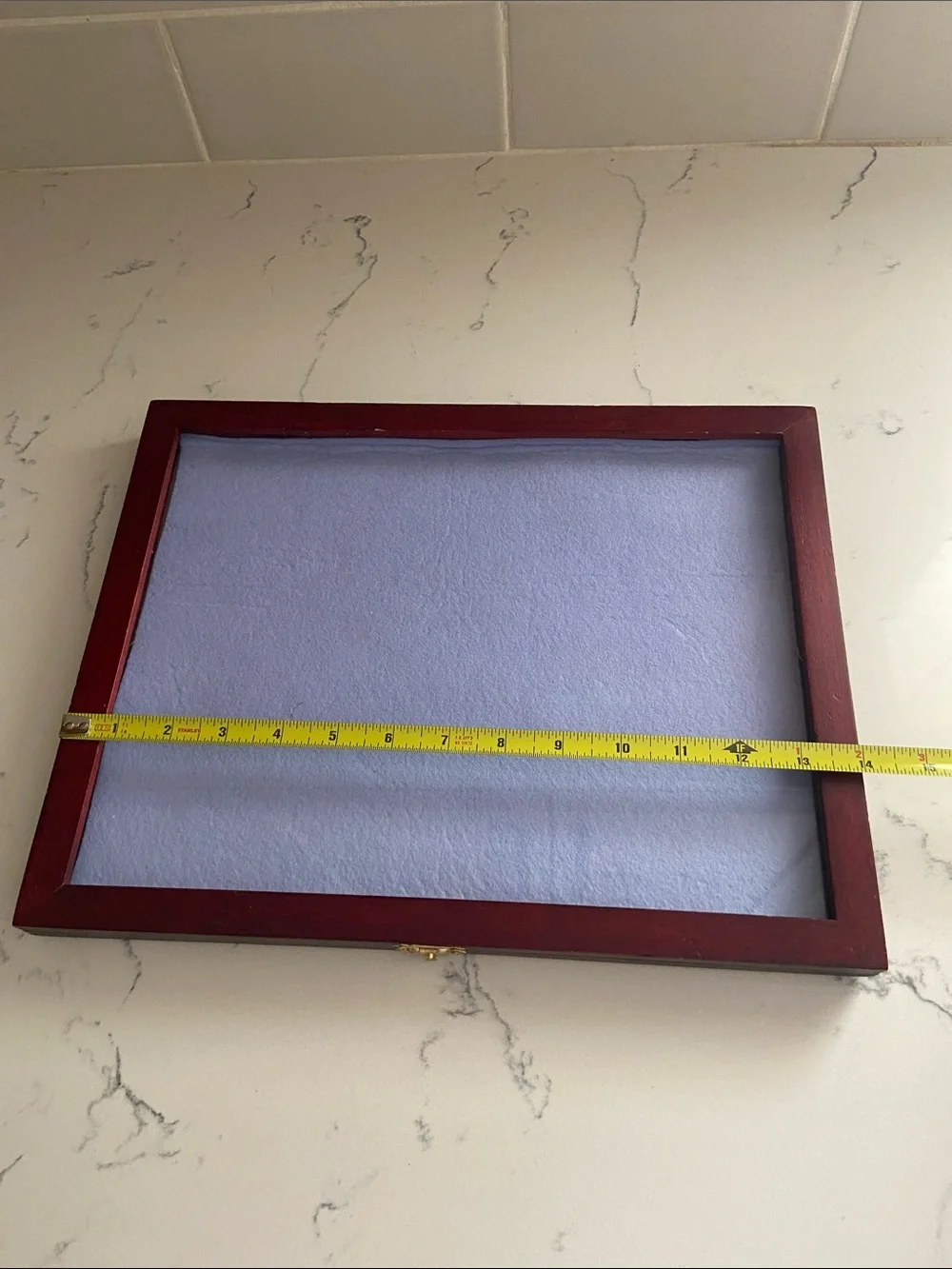 Wood Glass Top Display Case Shadow Box Jewelry Keepsake Display